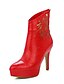 preiswerte Damenstiefel-Damen Kunststoff / Lackleder / Kunstleder Herbst / Winter Cowboystiefel / Westernstiefel / Springerstiefel High Heels Walking Stöckelabsatz / Plattform Reißverschluss Weiß / Schwarz / Rot / Hochzeit