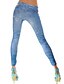 abordables Leggings-Mujer Un Color / Estampado Legging - Floral Azul Claro