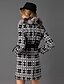 cheap Women&#039;s Coats &amp; Trench coats-DREAMY LAND  Women‘s Formal Vintage CoatEmbroidered V Neck Long Sleeve Winter Gray Wool / Fox Fur Medium