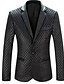 billige Trenchcoat for menn-Blazer-Ensfarget Gatemote Herre / Langermet