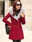 cheap Women&#039;s Coats &amp; Trench Coats-Women&#039;s Going out / Work Simple / Street chic CoatColor Block Hooded Long Sleeve Fall / Winter Pink / Red /