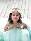 tanie Sukienki dla małych druhen-Balowa Sięgająca podłoża Tiul Szarmeza Sukienki dla dziewczynek w kwiaty z Koronka Koraliki