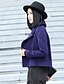 billige Blazere til kvinder-Dame Jakke I-byen-tøj Arbejde Simple Vintage Hakrevers Kort Ensfarvet Kakifarvet / Blå