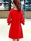 abordables Robes Femme-Femme Grandes Tailles Manche Papillon Ample Robe - A Volants, Couleur Pleine