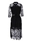 cheap Women&#039;s Dresses-Women&#039;s Lace Party Shift Dress - Solid Colored Pleated Stand Summer White Black L XL XXL