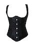 cheap Corsets-Corset Women&#039;s Black Overbust Corset Lace Up Solid Colored