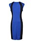 お買い得  レディースドレス-女性用 ボディコン ノースリーブ パッチワーク 夏 ブルー パープル ルビーレッド グリーン