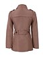 cheap Women&#039;s Outerwear-Women&#039;s Trench Coat Stand Long Sleeve Wine / Light Blue / Khaki XL / XXL / XXXL
