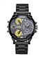 levne Hodinky s nerezovým páskem-CAGARNY Pánské Módní hodinky Náramkové hodinky Křemenný Nerez Černá / Bílá Hodinky s dvojitým časem Cool Analogové Luxus Vintage - Černá Žlutá Modrá