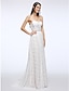 cheap Wedding Dresses-Wedding Dresses Sheath / Column Sweetheart Sleeveless Sweep / Brush Train Lace Bridal Gowns With Crystal Lace 2023