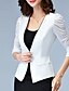 billige Blazere til kvinder-Rund hals Damer Normal Ensfarvet Enkel Arbejde Blazer,Polyester