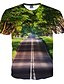 cheap Men&#039;s 3D T-shirts-Men&#039;s T shirt Tee Graphic Scenery Round Neck Green Short Sleeve Daily Print Slim Tops Active / Summer / Summer