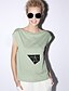 voordelige Damesblouses en -shirts-Dames Eenvoudig Zomer T-shirt,Casual/Dagelijks Effen Boothals Korte mouw Katoen Ondoorzichtig