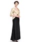 cheap Mother of the Bride Dresses-Sheath / Column Strapless Ankle Length Taffeta Mother of the Bride Dress with Beading / Draping / Criss Cross by LAN TING BRIDE®