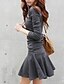 cheap Women&#039;s Dresses-Women&#039;s Skater Long Sleeve Solid Colored Spring Fall Streetwear Cotton Black Dark Gray S M L XL / Mini