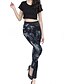 preiswerte Leggings-Damen Baumwolle Einfarbig / Bedruckt / Shredded Legging - Solide Schwarz