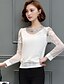 cheap Plus Size Tops-Women&#039;s Blouse Solid Colored Round Neck Daily Weekend Long Sleeve Regular Fit Tops White Black Purple