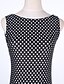 cheap Print Dresses-Women&#039;s Sexy / Street chic Bodycon Dress,Polka Dot Round Neck Midi Sleeveless Red / White / Black Polyester Summer