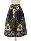 cheap Women&#039;s Skirts-Women&#039;s Print Blue SkirtsChinoiserie Above Knee