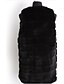 cheap Women&#039;s Coats &amp; Trench Coats-Women&#039;s Plus Size Simple Fur CoatSolid Round Neck Sleeveless Fall Beige / Black Faux Fur Medium