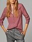 voordelige Damesblouses en -shirts-Vrouwen Eenvoudig / Street chic Alle seizoenen Overhemd,Uitgaan / Casual/Dagelijks Print Overhemdkraag Lange mouw Rood Polyester Dun