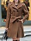 cheap Women&#039;s Coats &amp; Trench Coats-Women&#039;s Daily Basic Plus Size Coat, Solid Colored Brown / Navy Blue / Red XXL / XXXL / 4XL