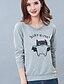 cheap Women&#039;s Hoodies &amp; Sweatshirts-Women&#039;s Daily Casual Regular HoodiesLetter Red / White / Gray / Green / Yellow Round Neck Long Sleeve