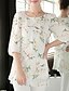 preiswerte Blusen und Hemden für Damen-Damen Blumen Übergrössen Bluse Schößchen Polyester