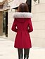 cheap Women&#039;s Coats &amp; Trench Coats-Women&#039;s Going out / Work Simple / Street chic CoatColor Block Hooded Long Sleeve Fall / Winter Pink / Red /