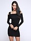 billige Minikjoler-Dame Bodycon Kjole - Ensfarvet, Udhulet Mini