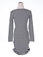 cheap Women&#039;s Dresses-Women&#039;s Daily Chic &amp; Modern Mini Bodycon Dress - Striped Modern Style Deep V Spring Blue M L XL