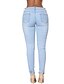 billige Kvindebukser-Dame Vintage Gade Afslappet / Hverdag Skinny Jeans Chinos Bukser Ensfarvet Blå