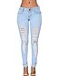 billige Kvindebukser-Dame Vintage Gade Afslappet / Hverdag Skinny Jeans Chinos Bukser Ensfarvet Blå