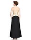 cheap Mother of the Bride Dresses-Sheath / Column Strapless Ankle Length Taffeta Mother of the Bride Dress with Beading / Draping / Criss Cross by LAN TING BRIDE®