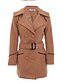 cheap Women&#039;s Outerwear-Women&#039;s Solid Double Breasted Trench Coat , Work/Plus Sizes Long Sleeve Tweed