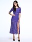 cheap Maxi Dresses-Women&#039;s Asymmetrical Party Casual / Street chic Maxi Bodycon Dress - Solid Colored Lace Summer Cotton Black Purple L XL XXL / Backless