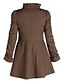billige Overtøj til kvinder-Høj krave Drapering,Dame Ensfarvet Vintage Plusstørrelser-Trenchcoat
