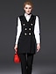 billige Blazere og jakker til damer-frmz kvindearbejde simpel foråret blazersolid hak revers ærmeløs sort polyester medium