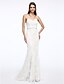זול שמלות כלה-בתולת ים \ חצוצרה לב (סוויטהארט) שובל קורט עשוי מתחרה שמלות חתונה עם קריסטל / תחרה על ידי LAN TING BRIDE®