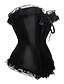 cheap Corsets &amp; Shapewear-Corset Women&#039;s Black Overbust Corset Lace Up Solid Colored