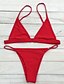 billige Bikinier og damemote-Dame Badetøy Bikini Normal Badedrakt Ensfarget Svart Hvit Rosa Rød Grimehals Badedrakter Fast