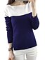 cheap Women&#039;s Sweaters-Women&#039;s Casual / Daily Simple Color Block / Patchwork Long Sleeve Regular Pullover Sweater Jumper, Round Neck Spring / Fall Cotton Black / Pink / Blue