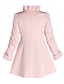 billige Overtøj til kvinder-Høj krave Drapering,Dame Ensfarvet Vintage Plusstørrelser-Trenchcoat