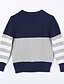 billige Sweatere og cardigans-Afslappet / Hverdag Farveblok Bomuld Trøje og cardigan Mørkeblå