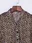 billige Bluser og skjorter til kvinner-V-hals Skjorte Dame - Leopard Vintage