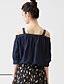 billige Bluser og skjorter til kvinner-Rayon Spandex Solid Løse skuldre Bluse Ensfarget Sommer Enkel Ut på byen Dame