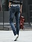 baratos Calças &amp; Calções para Homem-Masculino Jeans Casual Cor Solida Algodão Azul