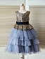 זול שמלות לילדות פרחים-נשף באורך הקרסול שמלה לנערת הפרחים  תחרות שמלת נשף חמודה טול עם סרט מתאים 3-16 שנים