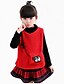 preiswerte Sets-Mädchen Kariert Lässig / Alltäglich Verziert Langarm Standard Standard Baumwolle Kleidungs Set Rot