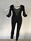 cheap Women&#039;s Jumpsuits &amp; Rompers-Women&#039;s Solid Black JumpsuitsSexy Round Neck Long Sleeve